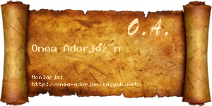 Onea Adorján névjegykártya